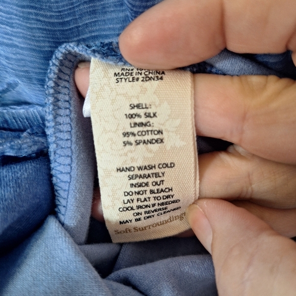 Soft Surroundings Womens Knee-length 100% Silk Embroidered Dress Size M - Picture 7 of 9